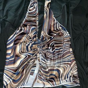 Swirly halter top